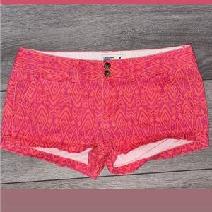 American Eagle Size 2 Women’s Shorts Orange & Pink Patterned Low Rise